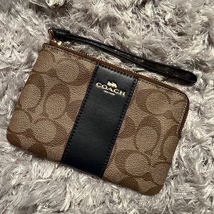 Coach Wristlet - Khaki / Midnight